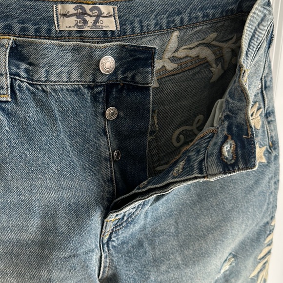 NWOT Free People x We The Free Bren Embroidered Distressed Boyfriend Jeans $168 - Picture 14 of 15